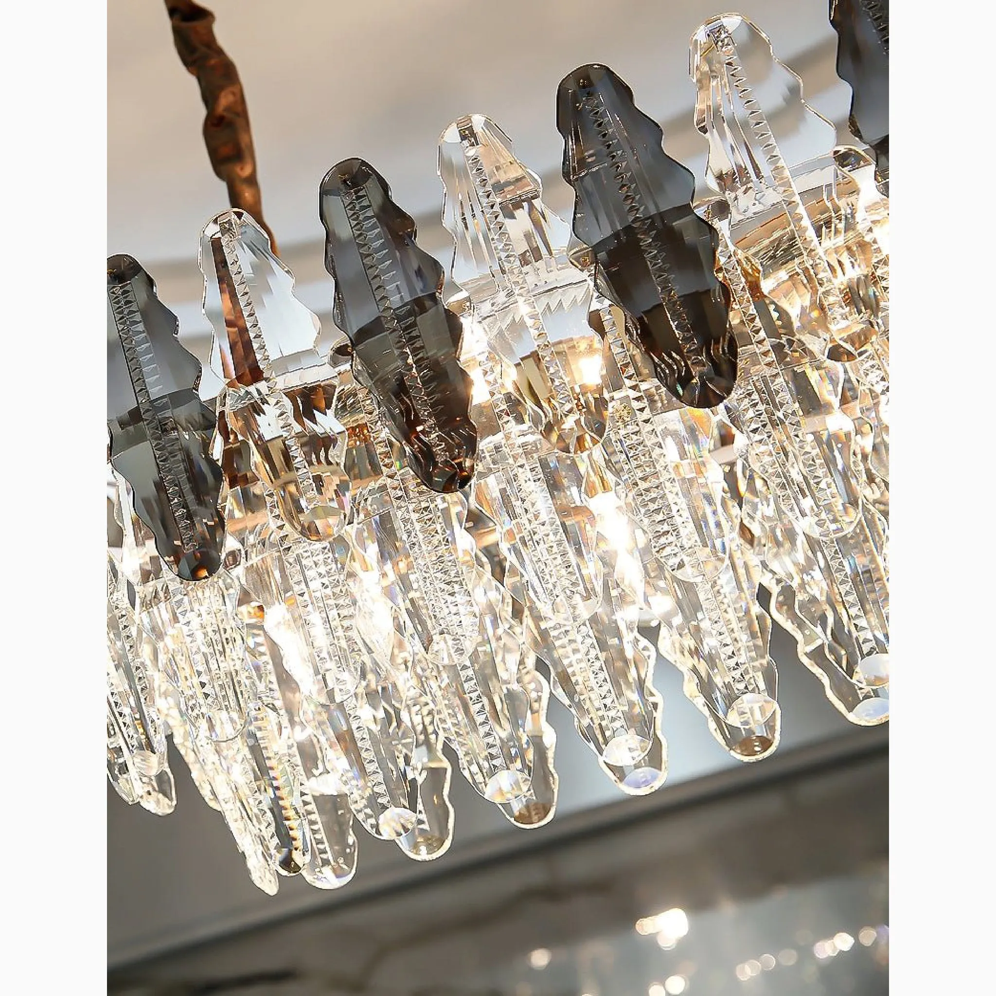 Wavre | Rectangle Gold Posh Crystal Shine Chandelier