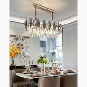 Wavre | Rectangle Gold Posh Crystal Shine Chandelier